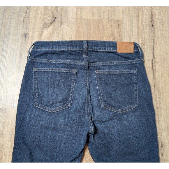 J Crew Size 29 Blue Jeans 9" Demi Boot Crop Raw Hem Dark Wash Modern Minimalist - Picture 4 of 10